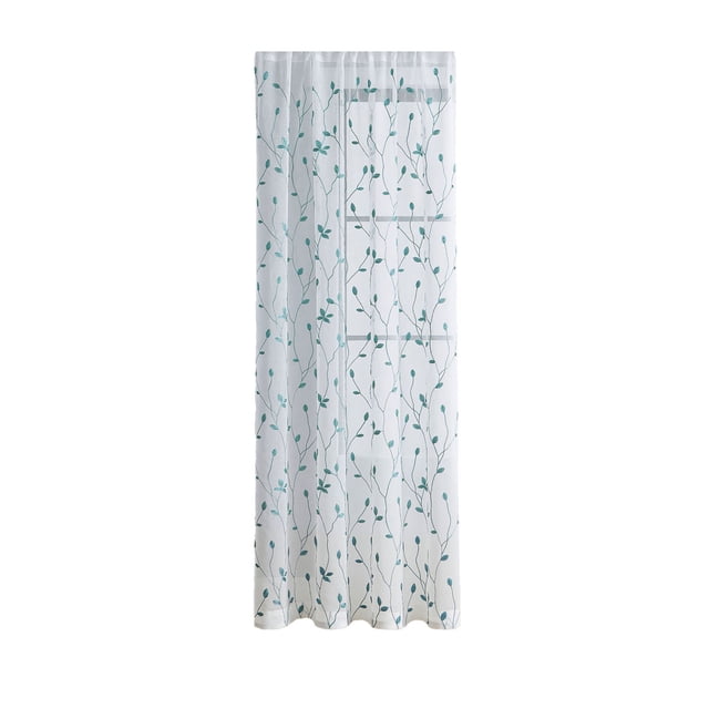 Ohufall Large Size Translucent Leaf Embroidered Decorative Curtains For Double Bedroom Living Room Home Window Treatments