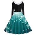 thumbnail image 3 of TIMIFIS Robes de Noël pour Femmes, Robes Maxi pour Femmes Robe Vintage de Vacances Manches Longues Col en V en Fourrure Robe Dos Nu, 3 of 3