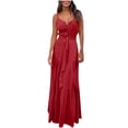 thumbnail image 2 of CEHVOM Robe de Mode pour Femmes à Bretelles, Col en V, Unie, Longue, Boutonnée, avec Ceinture, 2 of 6