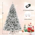 thumbnail image 4 of Costway 8 FT Pre-Lit Christmas Tree 3-Minute Quick Shape Flocked Decor with 600 LED Lights, 4 of 10