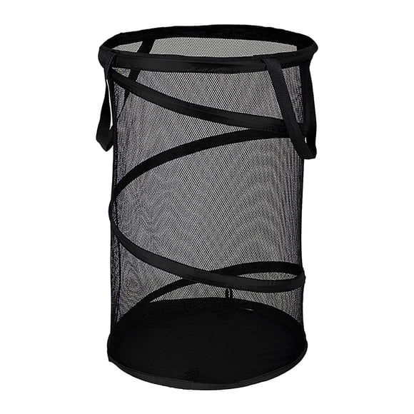 Mesh Laundry Basket - Foldable Nylon, Large Capacity with Lid, Lightweight, for Laundry/Toys, Home/Dorm/Camping, Space-Saving