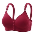 thumbnail image 1 of Lenpel Women's Plus Size Front Closure Bras Seamless Wireless Full Coverage Push up Bras Comfortable Everyday Bralettes(Red,XX-Large), 1 of 2