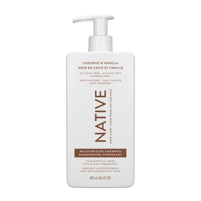 Native Shampooing Hydratant, Noix de Coco & Vanille, Sans Sulfates Ni Parabènes