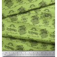 thumbnail image 2 of Soimoi Green Rayon Crepe Fabric Sun & Text Print Fabric by Yard 46 Inch Wide, 2 of 5