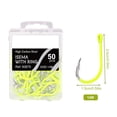 thumbnail image 3 of 50pcs Fluorescent Fishing Hooks Barbed Single Circle Carp Hook Sea Fishinhook, 3 of 8