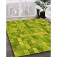 thumbnail image 3 of Ahgly Company Tapis de Zone Rond d'Intérieur Lavable à la Machine, Transitionnel, Jaune Néon Vert, 4 Pieds Rond, 3 of 7