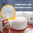 thumbnail image 4 of Ultimate Sack 6000 6-Foot Bean Bag Chair with Footstool Set, Grey Suede Cover, 4 of 6