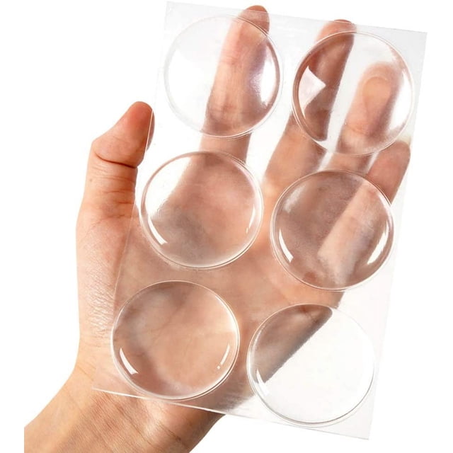 Butée de Poignée de Porte Murale 2 Pouces Ensemble. 6 Pcs de Bouton de Porte en Caoutchouc Transparent, Coussin de Bouclier Mural Rond. Protecteur Mural Silencieux pour Poignée de Porte. Pare-Chocs de Porte Protecteur Mural Silencieux. Autocollant