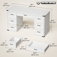 thumbnail image 3 of HOMCOM Bureau de Direction Style Ferme de 55 Pouces, avec 7 Tiroirs, Bureau d'Ordinateur, Blanc, 3 of 10