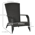 thumbnail image 3 of Outsunny Chaise Adirondack en Rotin Chaise de Foyer en Osier avec Coussin Crème, 3 of 10