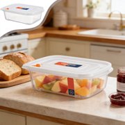 Horivan Transparent Rectangular Food Storage Containers Plastic Pantry Organizers For Kitchen Fridge Picnic Lunch Meal Prep