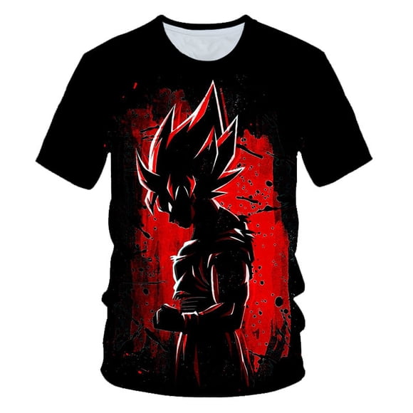 Dragon Ball Z Characters and Logo Mens Graphic Tee 3D Print Dragon Ball Short Sleeve for Boys Girls