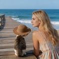 thumbnail image 4 of Pet Mini Sun Hat Straw Hat For Cats Dogs Sun Protection Breathable Adjustable Gentle Chin Strap For Small Pets Beach Trips Backyard Play Park Visits Photoshoots Birthdays Gifts For Pet Lovers, 4 of 9