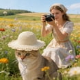thumbnail image 1 of Pet Mini Sun Hat Straw Hat For Cats Dogs Sun Protection Breathable Adjustable Gentle Chin Strap For Small Pets Beach Trips Backyard Play Park Visits Photoshoots Birthdays Gifts For Pet Lovers, 1 of 8