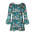 thumbnail image 5 of CEHVOM Femmes Mode Imprimé Décontracté Col en V Manches 3/4 T-Shirt Blouse Hauts Liquidation, 5 of 5