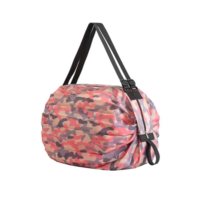 Redempat Foldable Storage Bags For Travel Travel Packing Solution Space-saving Shopping Bag For Travel pink camouflage 1Set