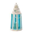thumbnail image 1 of Home Locomotion 10015217 Blue And White Lighthouse Candle Lantern, 1 of 2