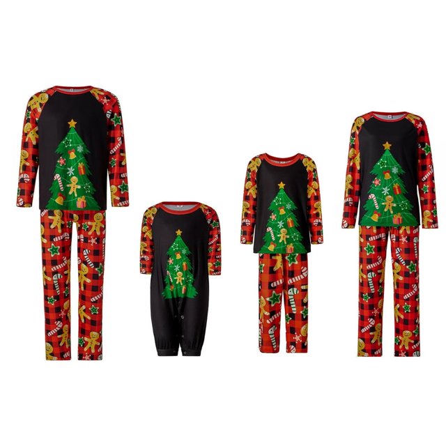 Pyjamas de Noël Assortis pour la Famille Ensemble Haut et Pantalon de Fête Pyjama