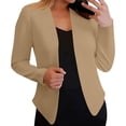 thumbnail image 2 of Women's Solid Color V-Neck Long Sleeve Casual Blouse Top Polyester Suit Jacket for Fall and Spring, 2 of 6