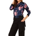 thumbnail image 4 of INSPIRE CHIC Blouson Bomber pour Femme Coupe Ajustée Léger à Fermeture Éclair Bleu Foncé S, 4 of 7