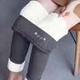 thumbnail image 2 of Womens Fleece Pants, Lamb Wool Leggings with Fleece Lining, 2 of 9