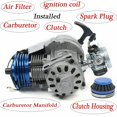 thumbnail image 4 of 49CC Racing Engine Set 2 Stroke 1.8kw 11000rmp High Performance Single Cylinder Motor with 6 Teeth 25h Sprocket Complete Racing Engine Kit for Pocket bike Mini Dirt Bike Quad ATV, 4 of 4