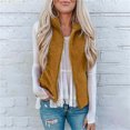 thumbnail image 2 of Heliisoer Pocket Women Zipper Solid Color Jacket Plush Sleeveless Lapel Vest Loose, 2 of 8