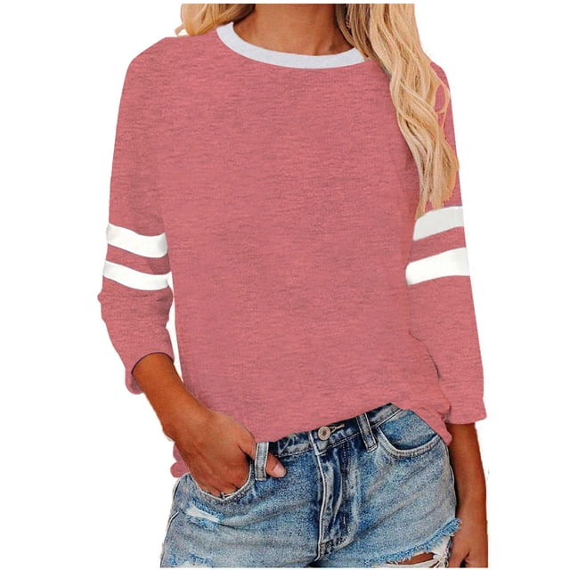 Timegard Hauts pour Femmes Grande Taille Col Rond Manches 3/4 T-Shirts Confortables Tunique Décontractée pour Porter avec des Leggings
