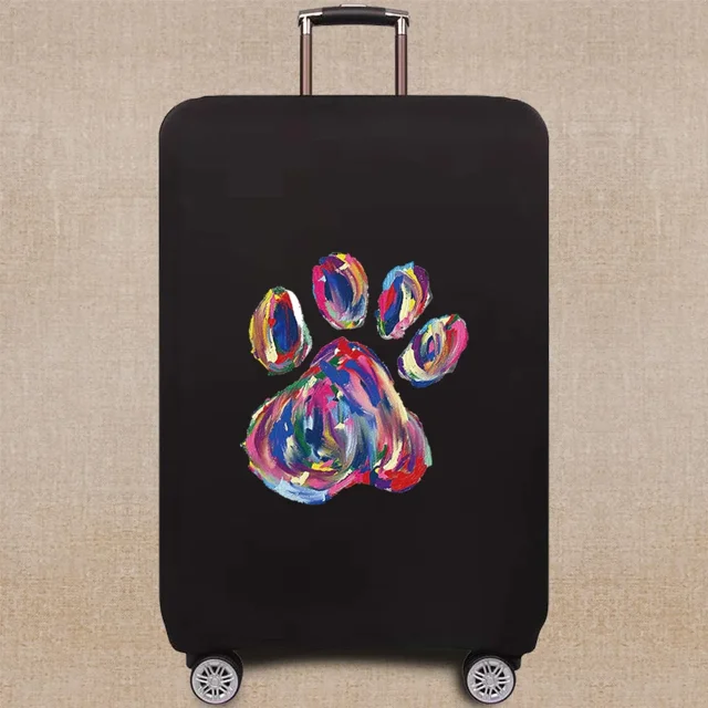 Travel Accessories Luggage Case Suitcase Dust Protective Cover 18-28 Inch Footprints Pattern Series Trolley Case Elastic Cover 8Footprints011 L