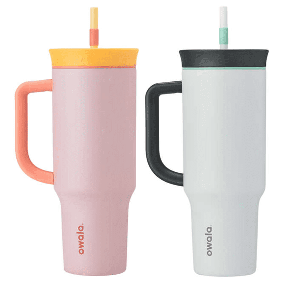 Owala Tumblers 1.2 L (40 oz) Light Pink & Oyster (Set of 2)