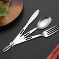 thumbnail image 4 of Outdoor Camping Cutlery Picnic Stainless Steel Knife Fork And Spoon Travel Portable Cutlery, 4 of 9