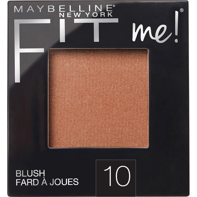Maybelline New York Fit Me® Blush 4,5 g Teinte 10, un Blush Poudre Finement Moulu et Léger dans un Ton Pêche Chaleureux, en un compact Carré Noir avec une Fenêtre Transparente et un logo Argenté, Convenant à une Couleur Naturelle Toute la Journée et à un Éclat Radieux.