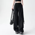 thumbnail image 1 of LSLJS Women's Mid-waist Pocket Overalls Casual Pants In Spring and Summer, Womens Cargo Pants Summer Clothes, 1 of 5