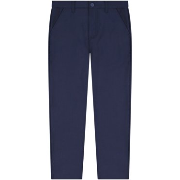 Buyless Fashion Pantalon Long Classique pour Garçons, Coupe Régulière, Formel, devant Plat, Poly-Viscose - 20S1824-NVY-4