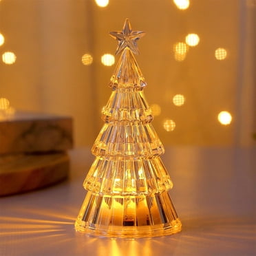 Décorations de Sapin de Noël Éclairées, Veilleuse DEL Colorée, Figurine de Table Scintillante Lumineuse, Lampe de Table de Noël Changeant de Couleur Déco de Sapin de Noël Déco des Fêtes