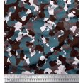 thumbnail image 1 of Soimoi Moss Georgette Fabric Two Tone With White Camouflage Printed Fabric 1 Yard 42 Inch Wide, 1 of 3