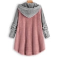 thumbnail image 4 of LSLJS Chandails à Capuche d'Hiver en Peluche pour Femmes, Couleur Unie, à Boutons, Manches Longues, Col Rond Fendu, Manteau de Pyjama Confortable, 4 of 4
