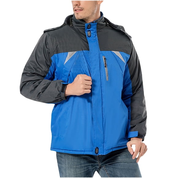 Men's Outdoor Jacket, Detachable Zipper Fleece Coat With Hood, Lightweight Summer Casual Windbreaker For Hiking And Daily Wear