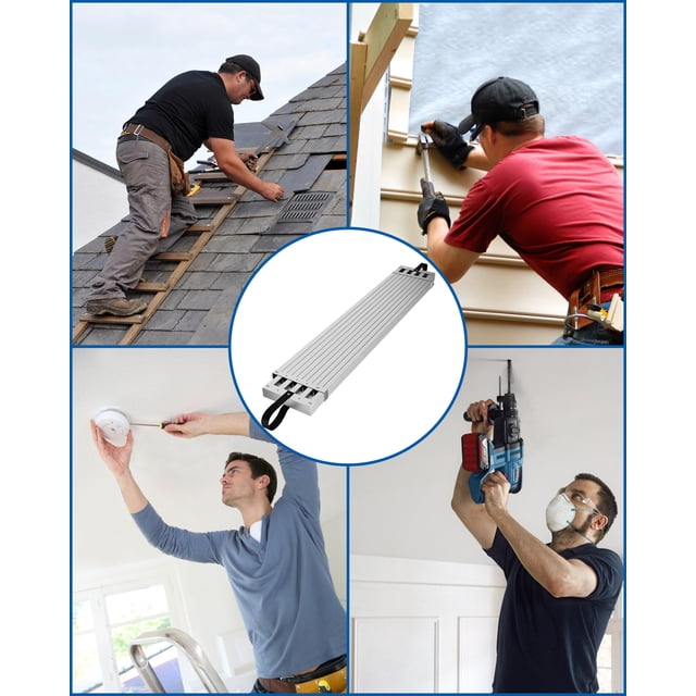 BeesClover Telescoping Aluminum Work Plank, 8-13Ft Extension Scaffold Board, 440Lbs Capacity, Durable Lightweight Skid-Proof Platform for Ladder and Scaffolding