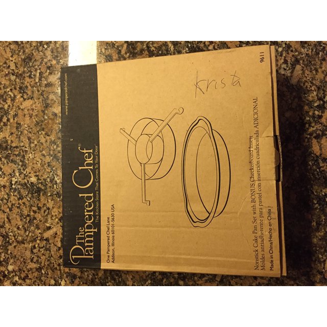 The Pampered Chef Ensemble de Moules à Gâteau Antiadhésifs avec Insert à Damier Bonus