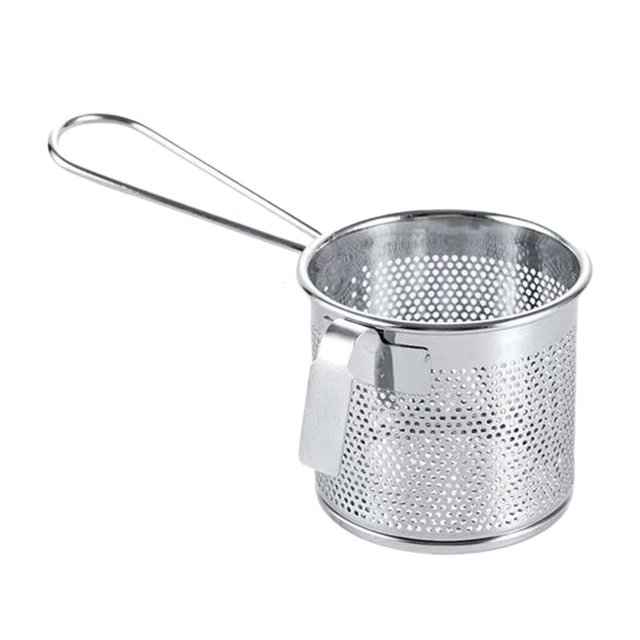 GROWTH TANK Stainless Steel Pasta Noodle Strainer Mesh Food Strainer for Rinsing Cooking 8x7cm