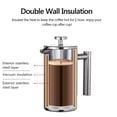 thumbnail image 4 of Cafetière à Pression Française 350ml800ml1000ml en Acier Inoxydable à Double Paroi, Cafetière Isolée, 4 of 7