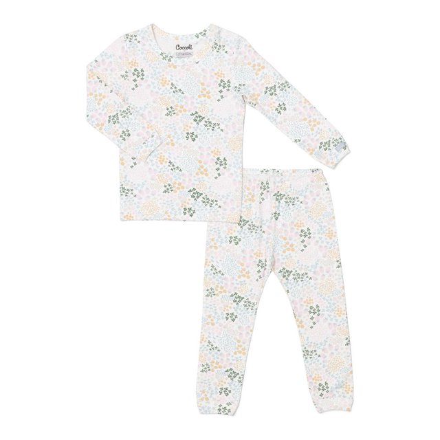 Coccoli Cotton-Modal Long Sleeve Pyjamas - Fruit Patch on Cream (4 Years, 38-44 lbs)