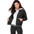 thumbnail image 3 of INSPIRE CHIC Vestes Matelassées pour Femmes Col Montant Fermeture Éclair Manches Raglan Blouson Bomber, 3 of 6