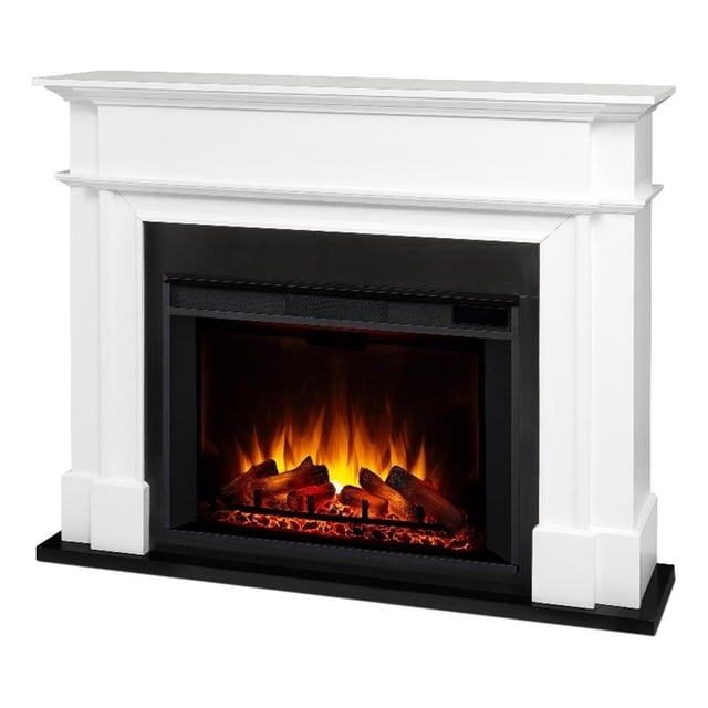 Real Flame Canada Harlan Grand Foyer Électrique Moderne en Bois, Blanc