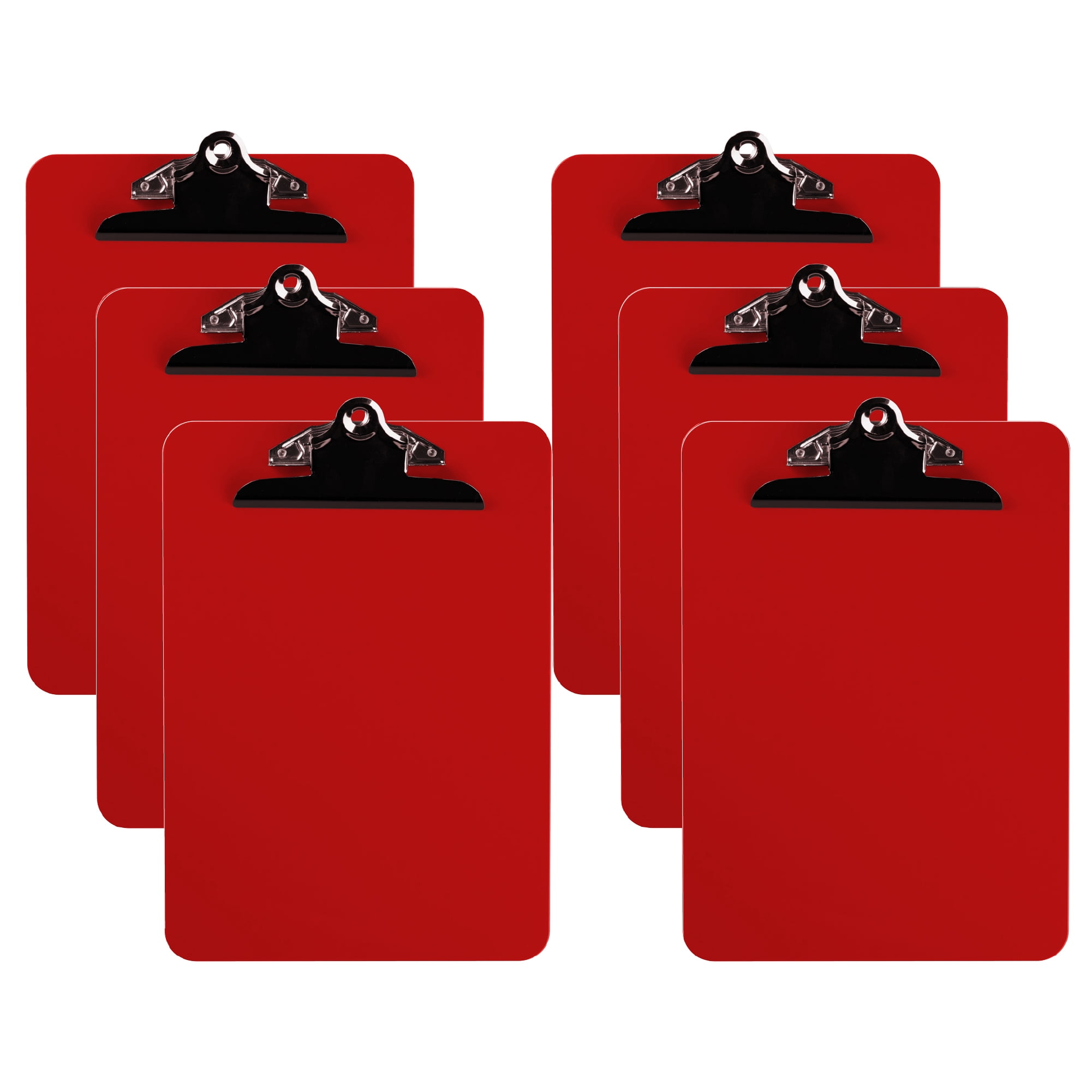 Bloc-notes en plastique Davis Group, pince à ressort, rouge, ensemble de 6