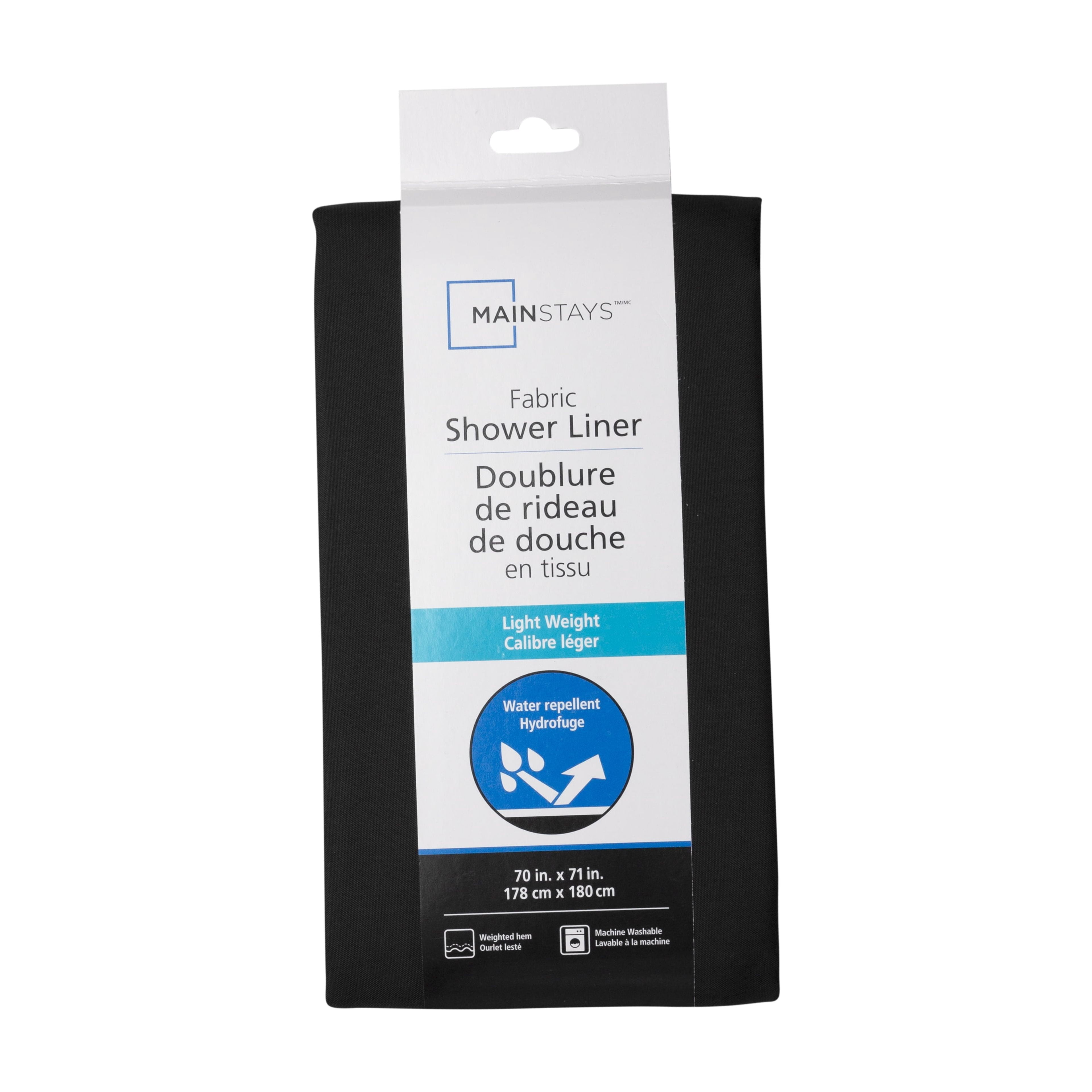 Doublure de rideau de douche en tissu de Mainstays noir