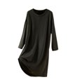 thumbnail image 2 of HongQid Chemises de Nuit Manches 3/4 Chemise de Nuit Col Rond Douce Tenue de Nuit Décontractée Chemises de Sommeil Robe de Pyjama Ample avec Poitrine Rembourrée, 2 of 7