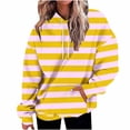 thumbnail image 1 of FAIWAD Womens Striped Drawstring Hoodies Casual Long Sleeve Color Block Pullover Tops Drop Shoulder Loose Sweatshirts, 1 of 5