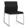thumbnail image 1 of Gansett Reception Waiting Room Armless Guest Chair / Silver Steel / Black, 1 of 7